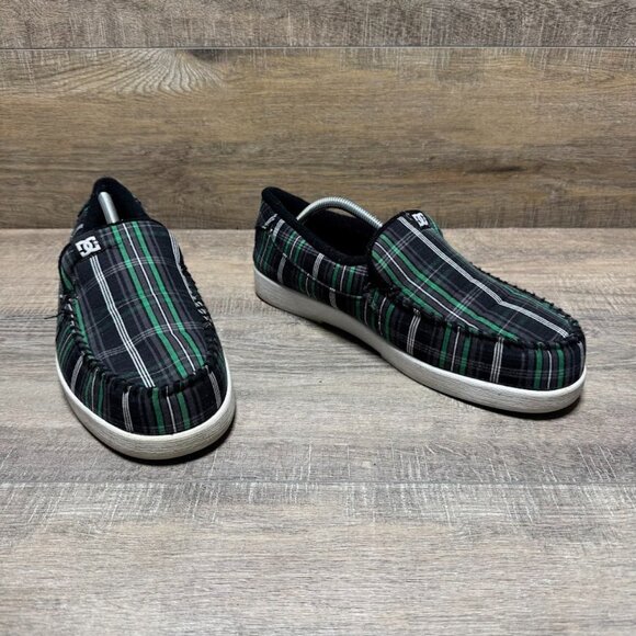 DC Villian TX Skate Shoes Blue/Green Plaid Textile Men's Size 11 - Picture 6 of 7